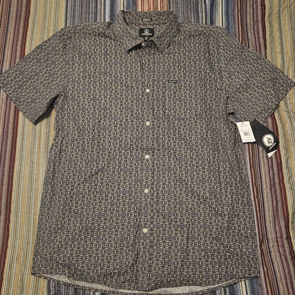 Volcom Monochrome Geometric Button-Down Shirt